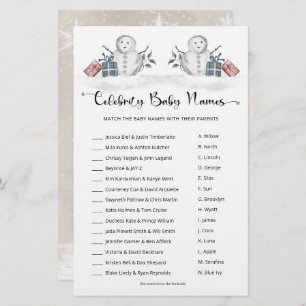 Papier Celebrity Baby Names Snowman Baby shower