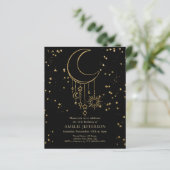 Papier Céleste Star Moon Budget Anniversaire Invitation (Debout devant)