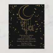 Papier Céleste Star Moon Budget Anniversaire Invitation (Devant)