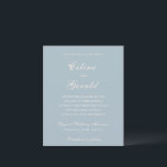 Papier Celine Muted Blue Elegant Wedding Invitation<br><div class="desc">Invitations de mariage classiques avec un design simple et intemporel avec un script élégant et des polices serif traditionnelles.</div>