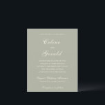 Papier Celine Muted Green Elegant Wedding Invitation<br><div class="desc">Invitations de mariage classiques avec un design simple et intemporel avec un script élégant et des polices serif traditionnelles.</div>