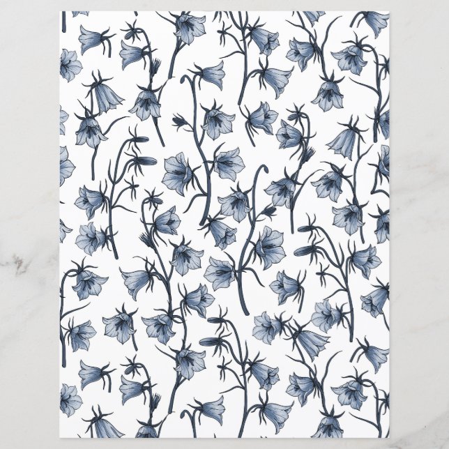 Papier Cellules bleues, Cloches, Bellflowers (Devant)