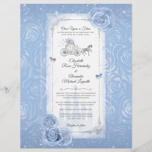 Papier Cendrillon fée Mariage Scroll Invitations (Devant)