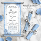 Papier Cendrillon fée Mariage Scroll Invitations