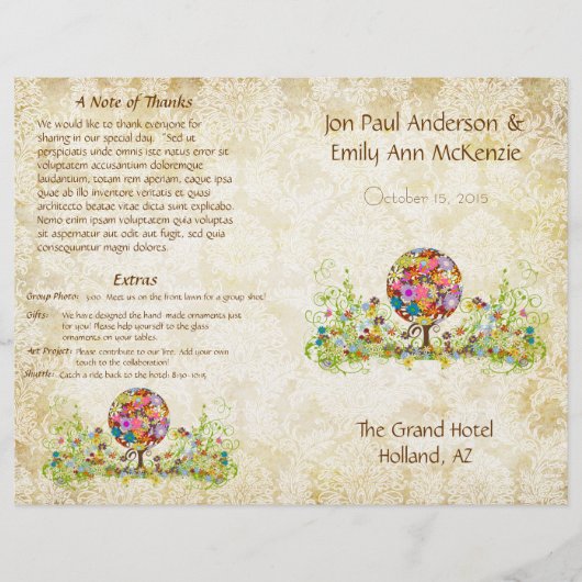 Papier Cercle de Forêt Magique de l'Amour Mariage d'arbre (Devant)