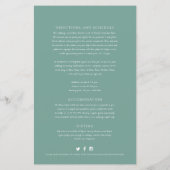 Papier Cercle vert d'informations des invités mariages fe (Dos)