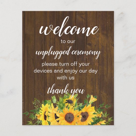 Papier Cérémonie de débranchement Mariage rustique (Devant)