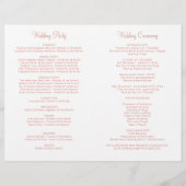 Papier Cérémonie de Mariage de script de coeur d'or Rose (Dos)