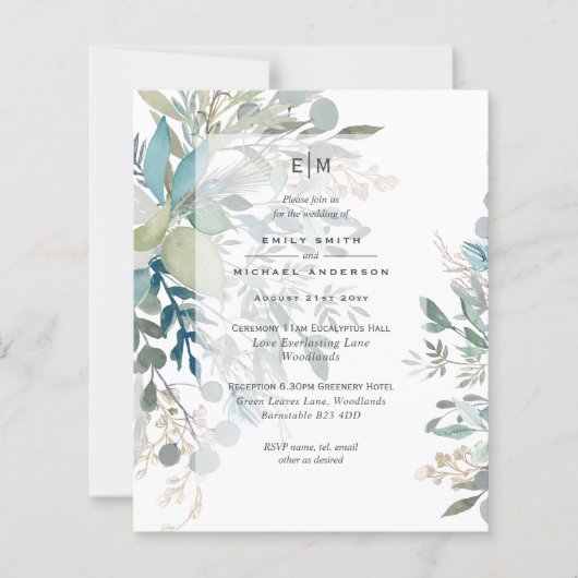 Papier Cérémonie de Mariage de verdure 2en1 Inv. (Devant)