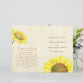 Papier Cérémonie de Mariage des tournesols ruraux Bi Prog (Debout devant)