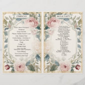 Papier Cérémonie de Mariage d'or rose floral (Dos)