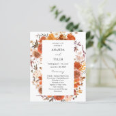 Papier Cérémonie de Mariage Floral Rouge & Orange Budget (Debout devant)