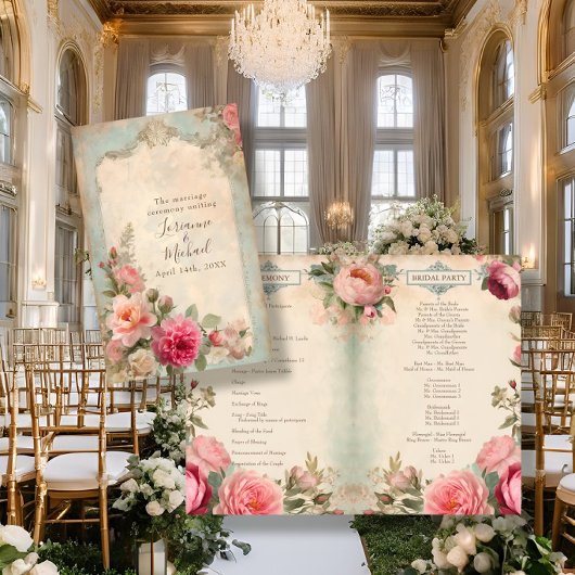 Papier Cérémonie de mariage florale élégante