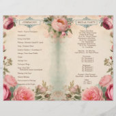 Papier Cérémonie de mariage florale élégante (Dos)