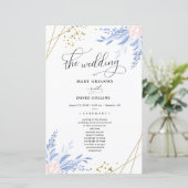 Papier Cérémonie de Mariage géométrique en or bleu Dusty (Debout devant)