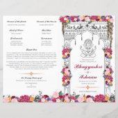 Papier Cérémonie des Fleurs tropicales et Mariages hindou (Devant)