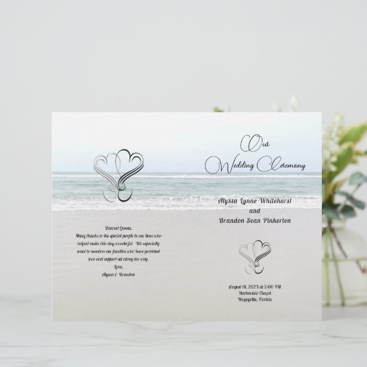 Papier Cérémonie des Mariages de mer et de sable Programm (Debout devant)