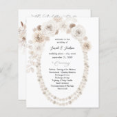 Papier Cérémonie des Mariages floraux blancs et des perle (Devant / Derrière)