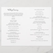 Papier Cérémonie Mariage catholique moderne avec programm (Dos)