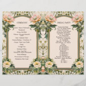 Papier Cérémonie victorienne Elegant Jaune Floral Mariage (Dos)