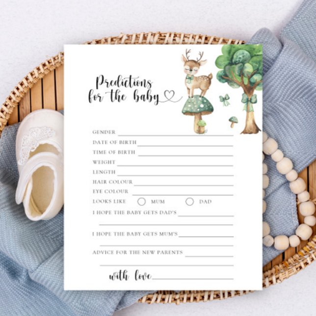 Papier Cerf aquarelle - prédictions et conseils pour bébé (Créateur téléchargé)