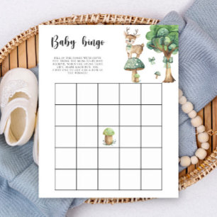 Papier Cerf de forêt - Jeu de bingo pour Baby shower