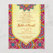 Papier Cerise mandala rangoli invitation conjointe haldi (Dos)