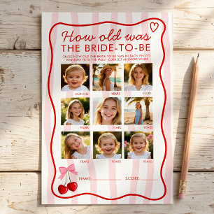 Papier Cerise sur le dessus Jeu de Baby Shower de mariage