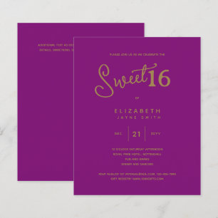 Papier Cerise SWEET 16 Moderne Élégant Budget Anniversair