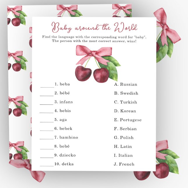 Papier Cerisier arc - Baby autour du monde jeu (Créateur téléchargé)