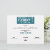 Papier Certificat Bleu Simple De Réussite (Debout devant)