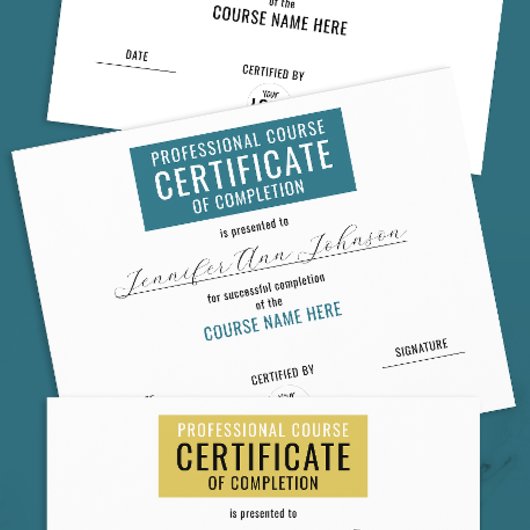Papier Certificat Bleu Simple De Réussite