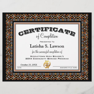 Papier Certificat Bordure CMC1 en tissu de boue couleur a
