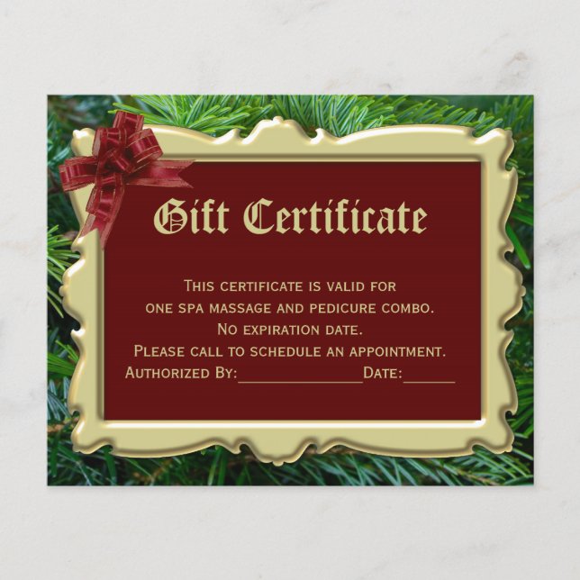 Papier Certificat cadeau de Noël Impression 2 côtés (Devant)