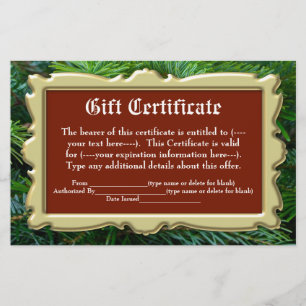 Papier Certificat cadeau Noël