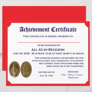 Papier Certificat d'accomplissement personnalisable