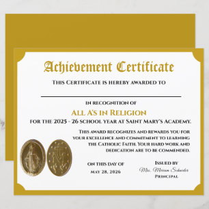 Papier Certificat d'accomplissement personnalisable