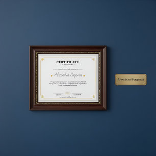 Papier Certificat d'accomplissement professionnel élégant