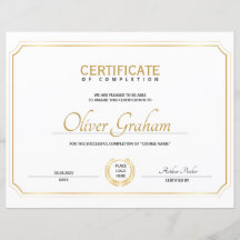 Certificat d'achèvement