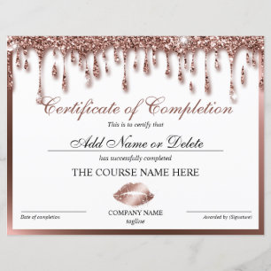 Papier Certificat d'achèvement Accréditation Lips de cour