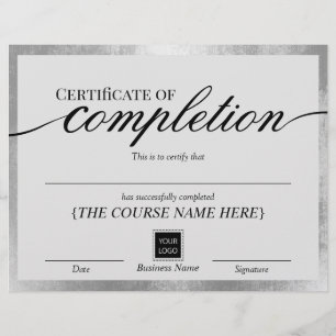 Papier Certificat d'achèvement Argent Frame Award