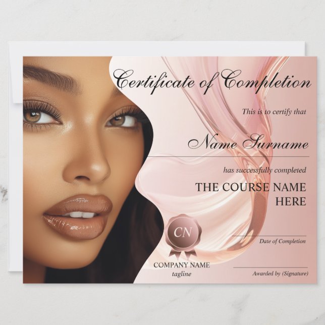 Papier Certificat d'achèvement de maquillage (Devant)