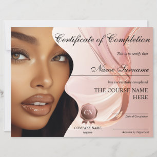 Papier Certificat d'achèvement de maquillage