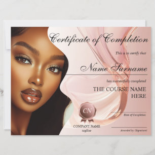 Papier Certificat d'achèvement de maquillage