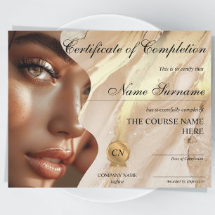 Papier Certificat d'achèvement de maquillage