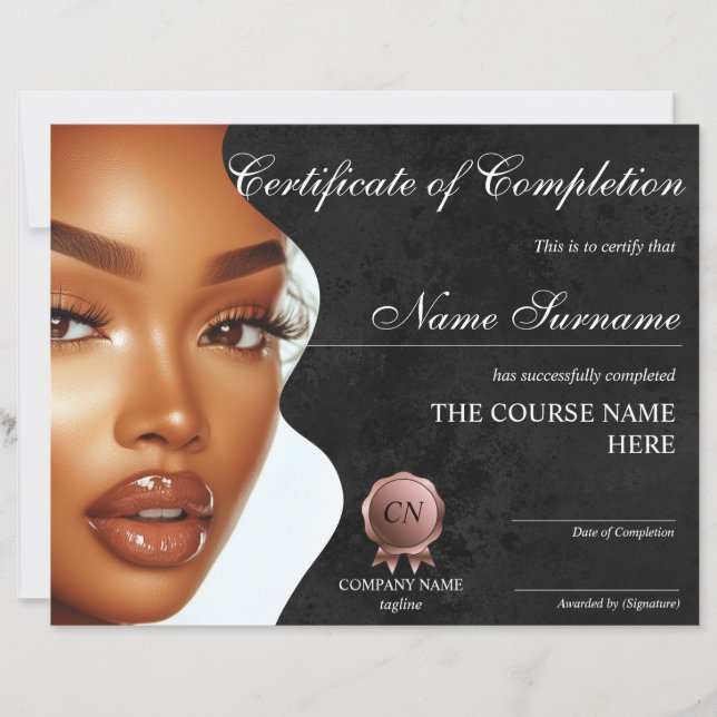 Papier Certificat d'achèvement de maquillage (Devant)