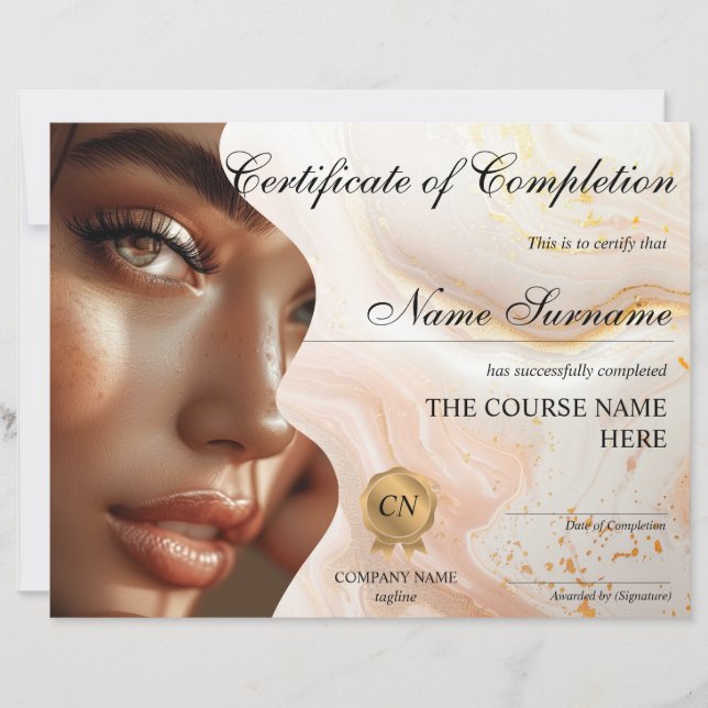 Papier Certificat d'achèvement de maquillage (Devant)