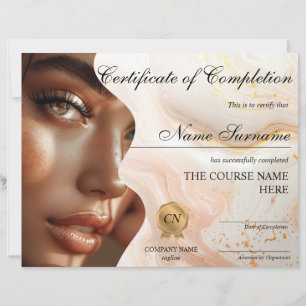 Papier Certificat d'achèvement de maquillage