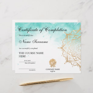 Papier Certificat d'achèvement de Yoga Lotus