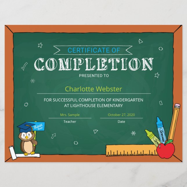 Papier Certificat d'achèvement des études élémentaires PD (Devant)